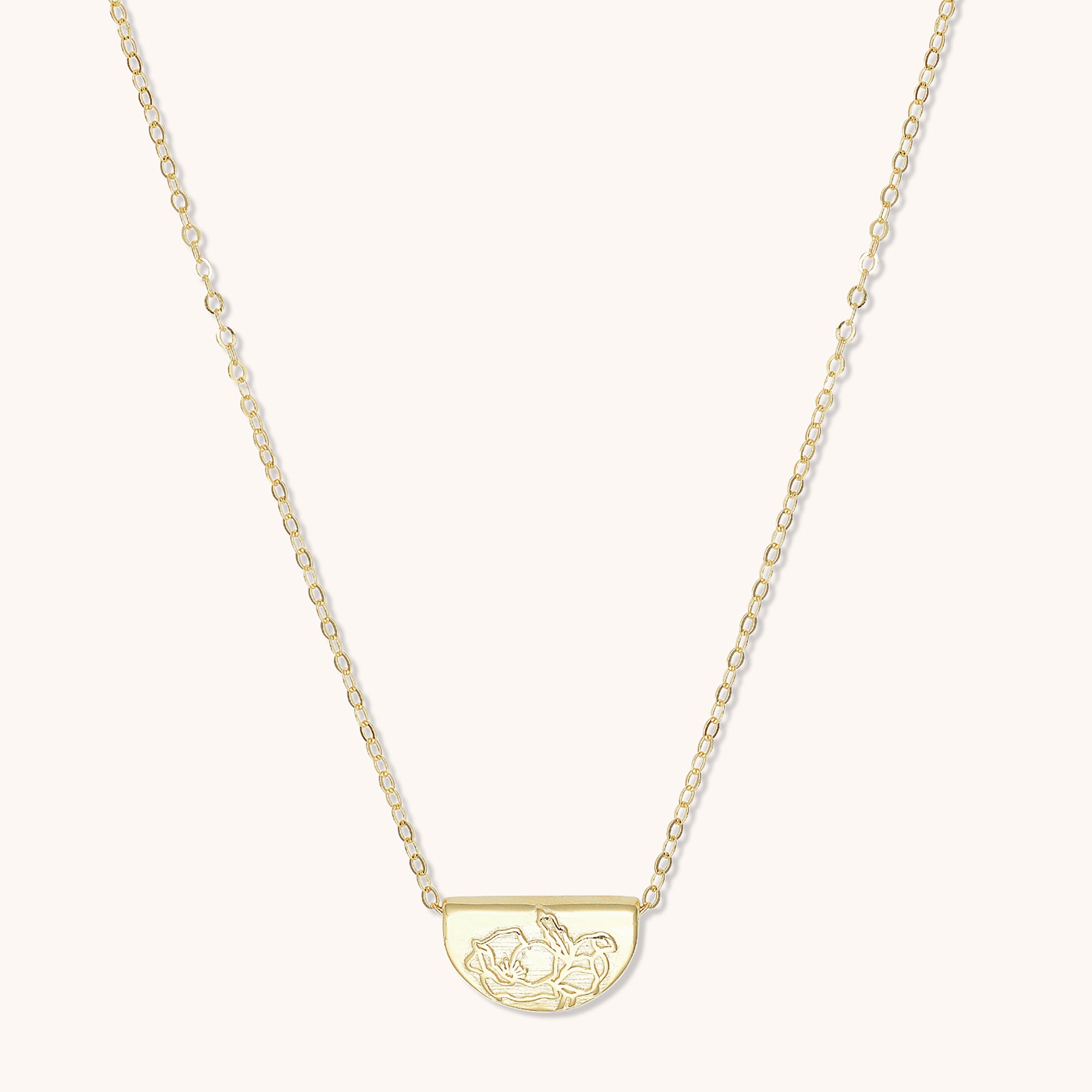 Birth Flower Necklace August (Poppy) Gold