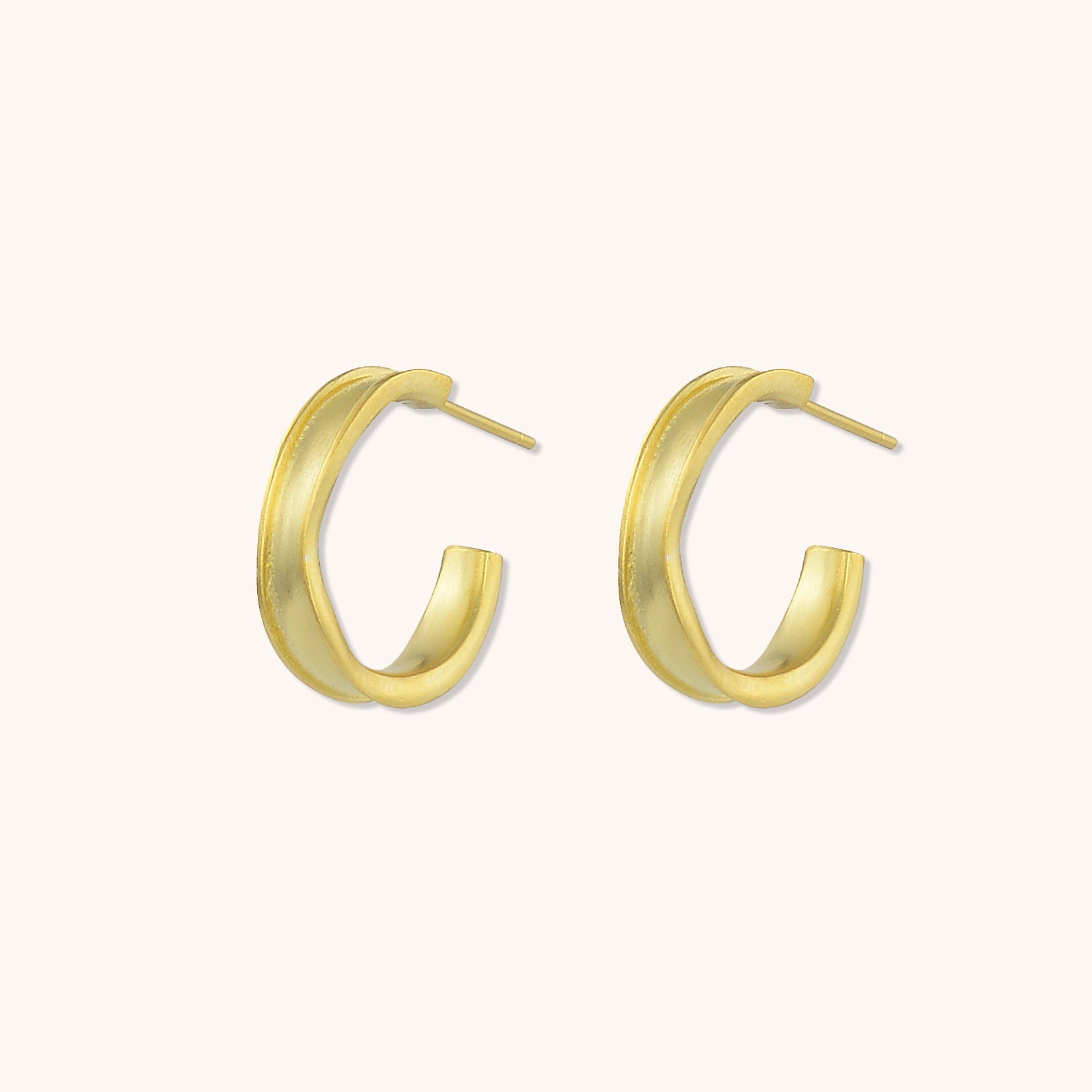 Wave Hoop Earrings Gold