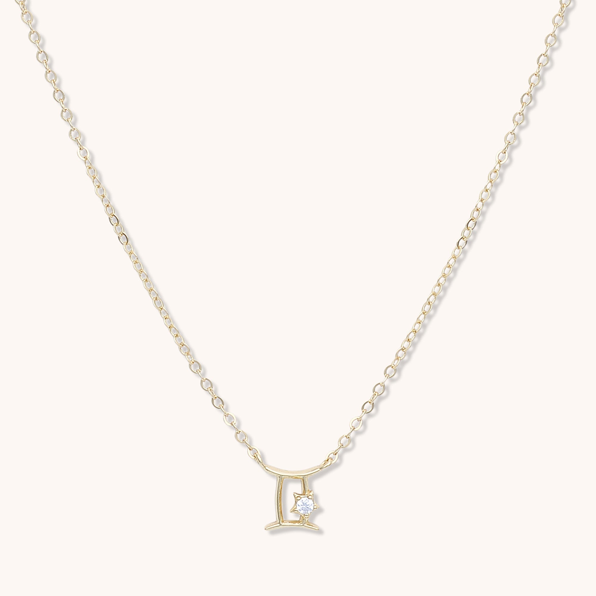 Gemini Star Sign Necklace Rose Gold