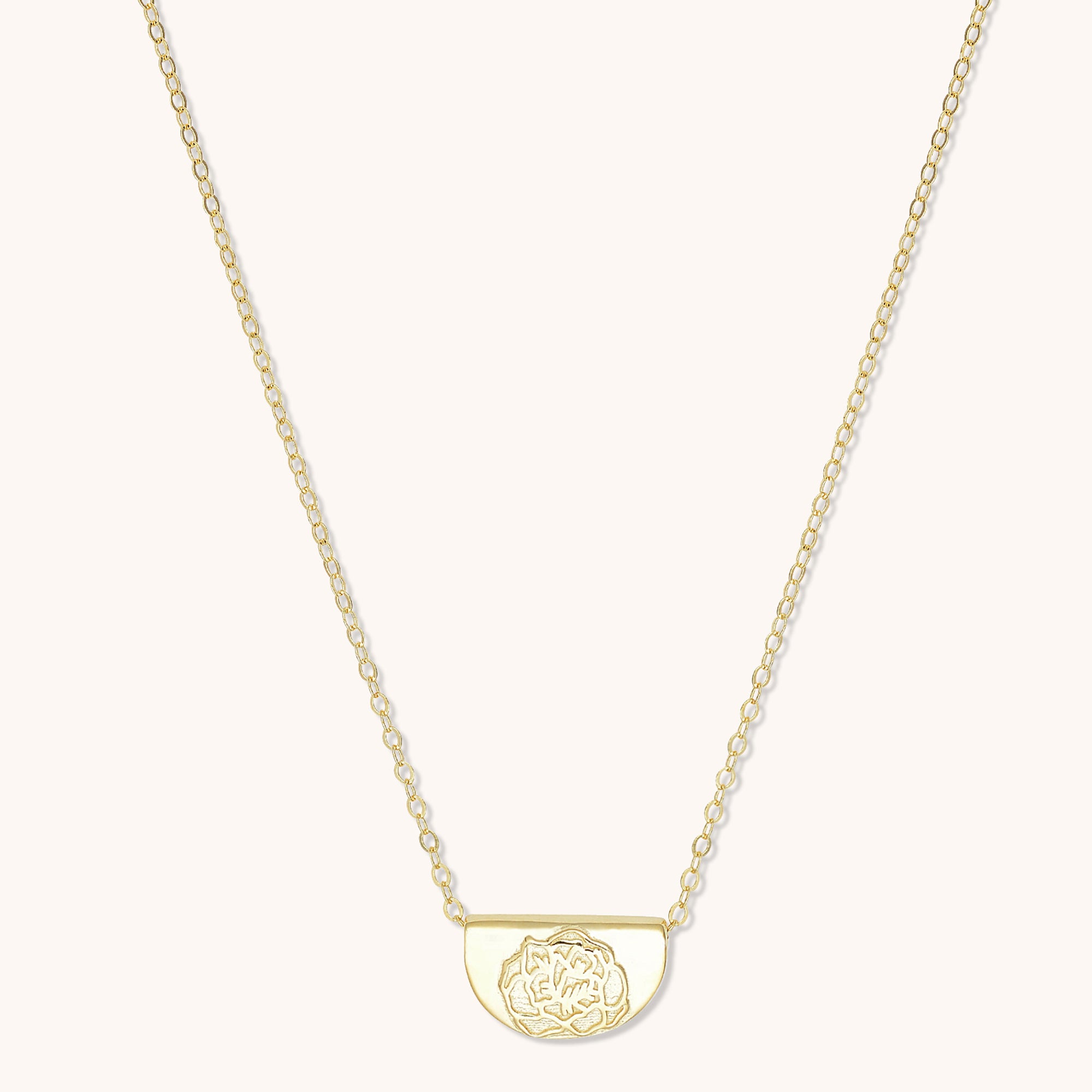 Birth Flower Necklace January (Carnation) Gold