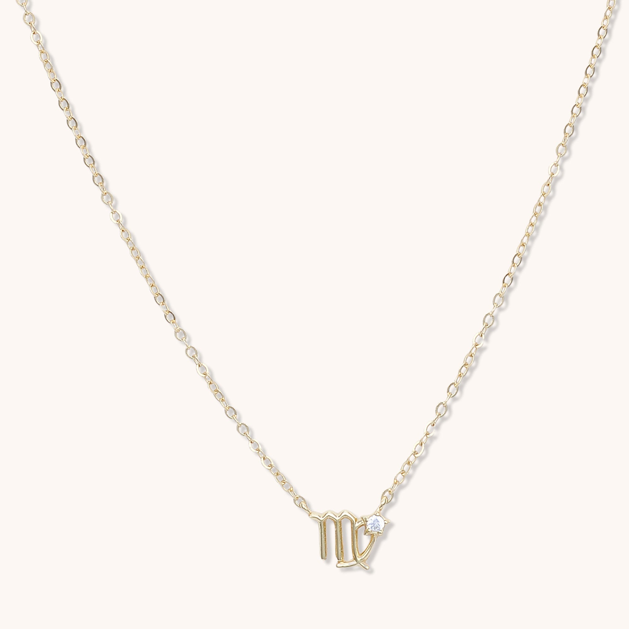 Virgo Star Sign Necklace Rose Gold