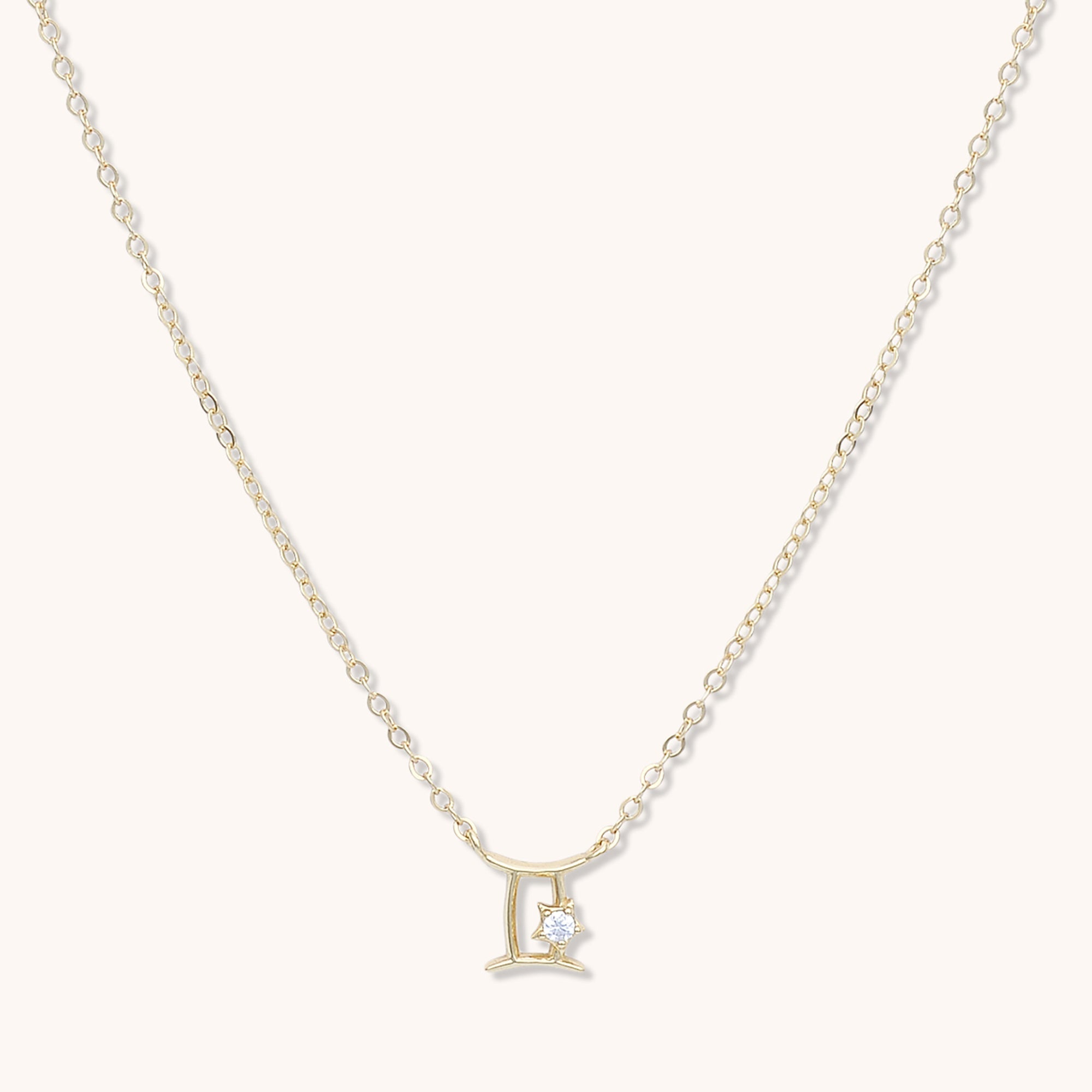 Gemini Star Sign Necklace Rose Gold