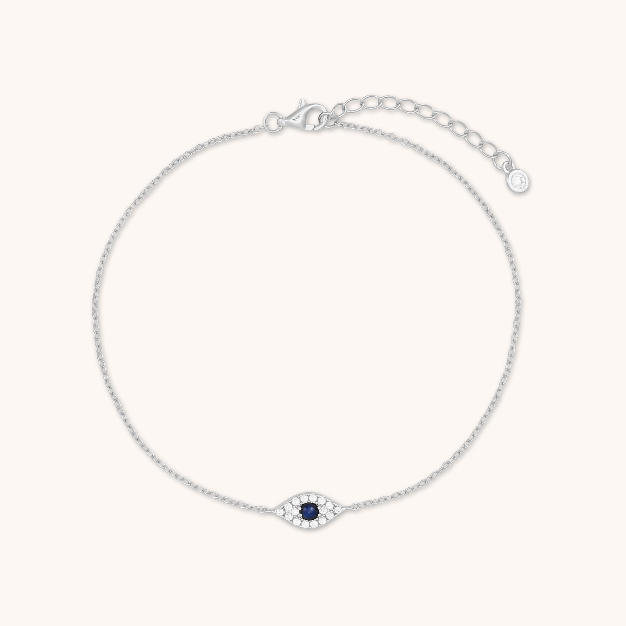 Evil Eye Sapphire Bracelet Silver