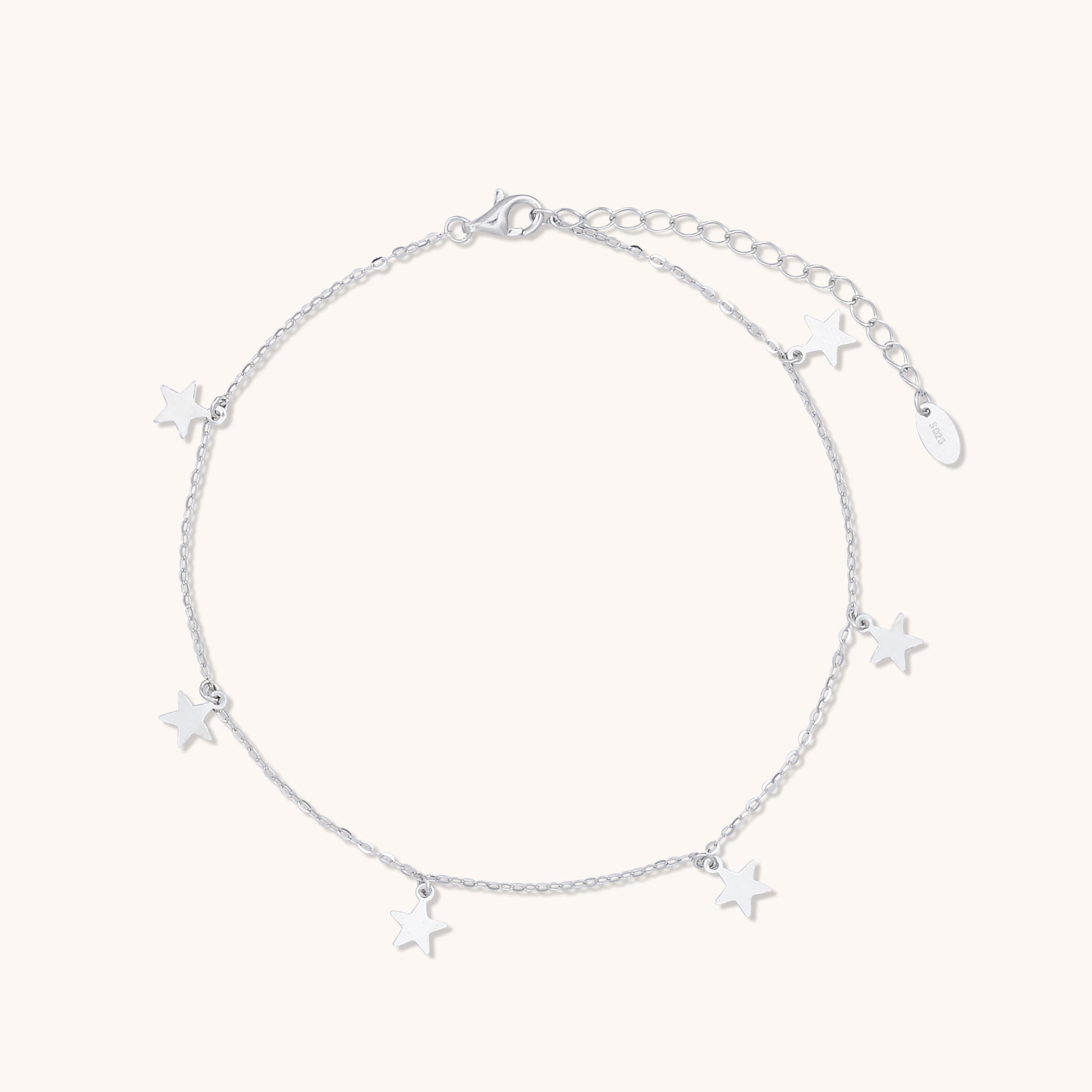 Star Dangling Anklet Silver