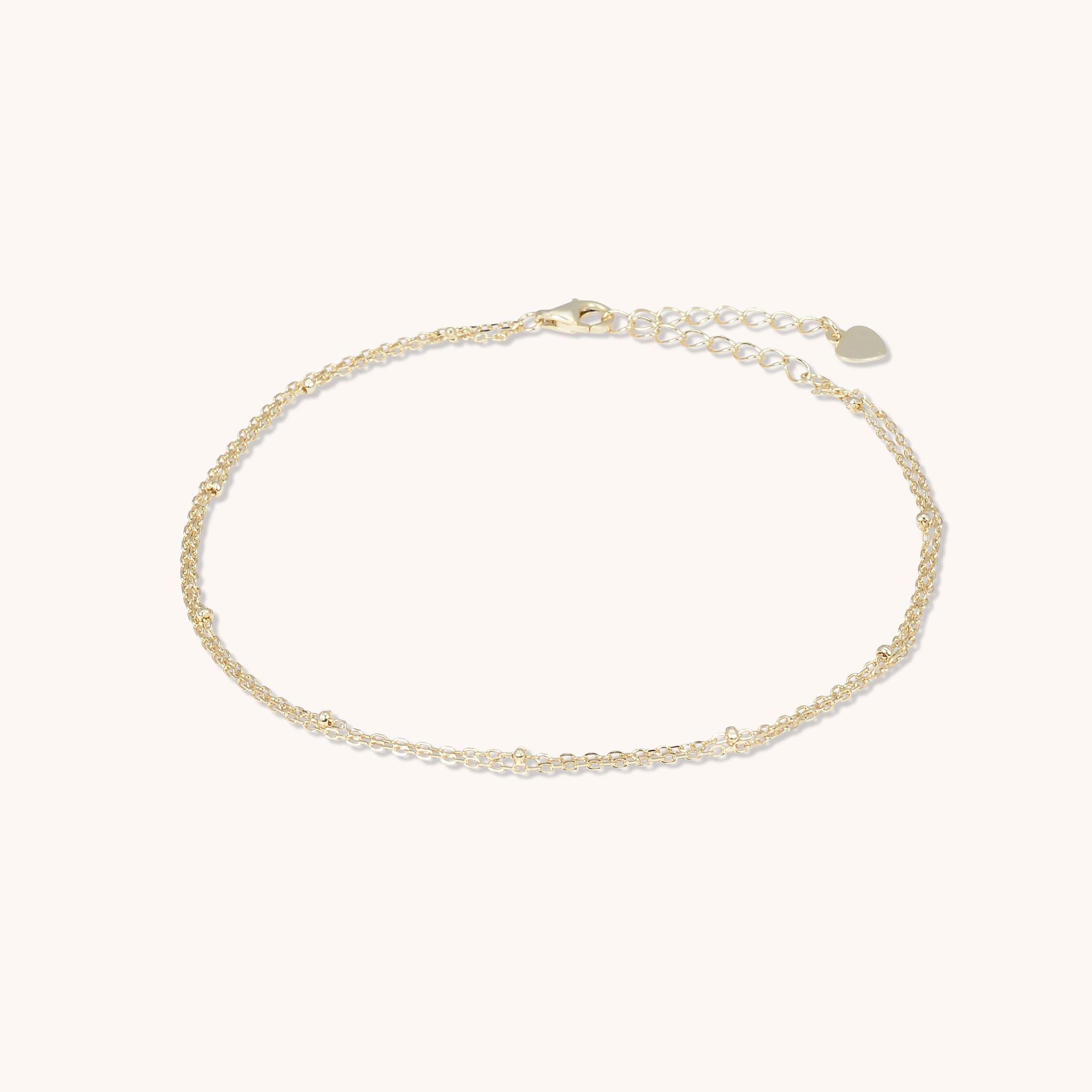 Double Satellite Dot Anklet Gold