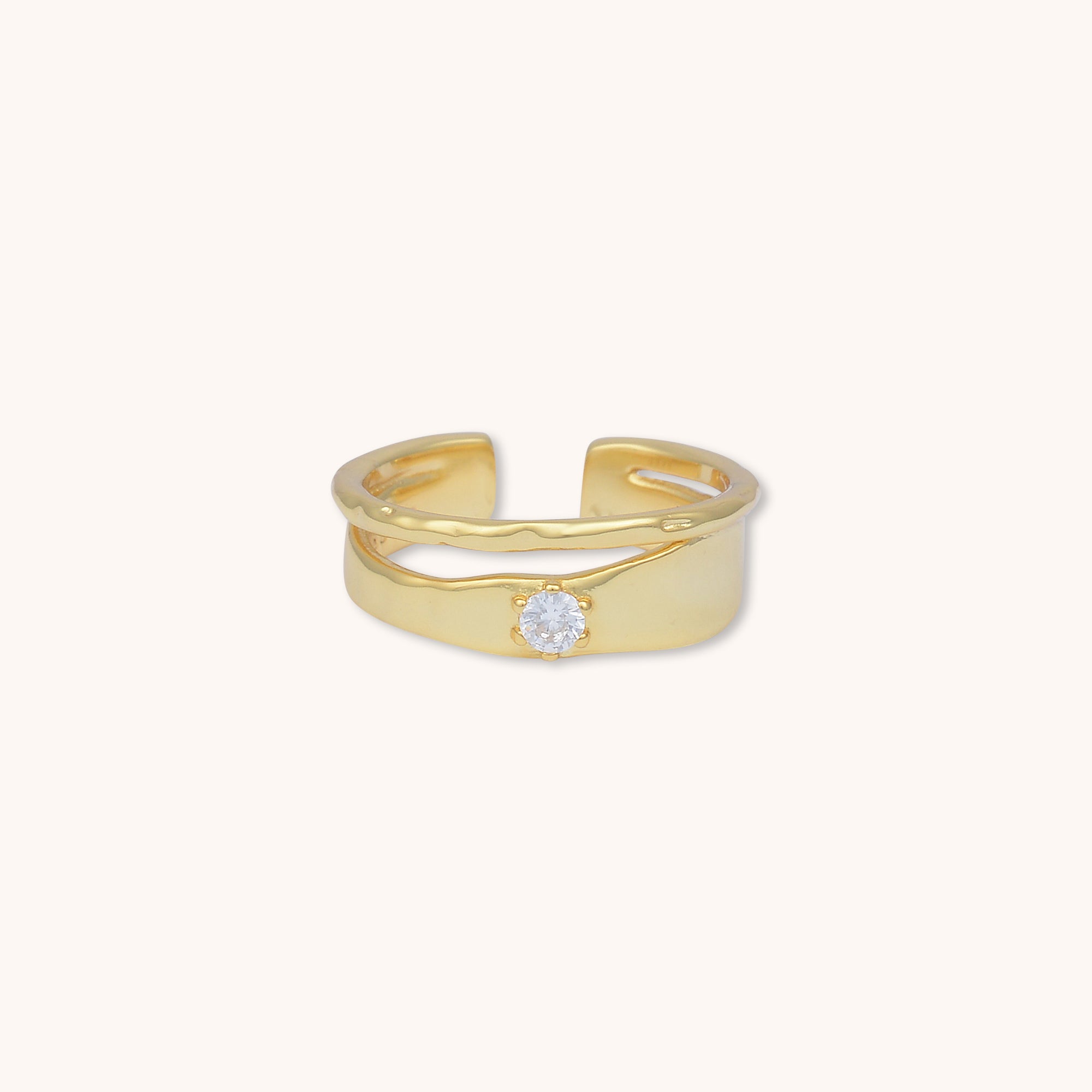 Solaris Statement Open Ring Gold